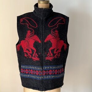 Vintage Cowboy Cowgirl Western Horse Rodeo Vest